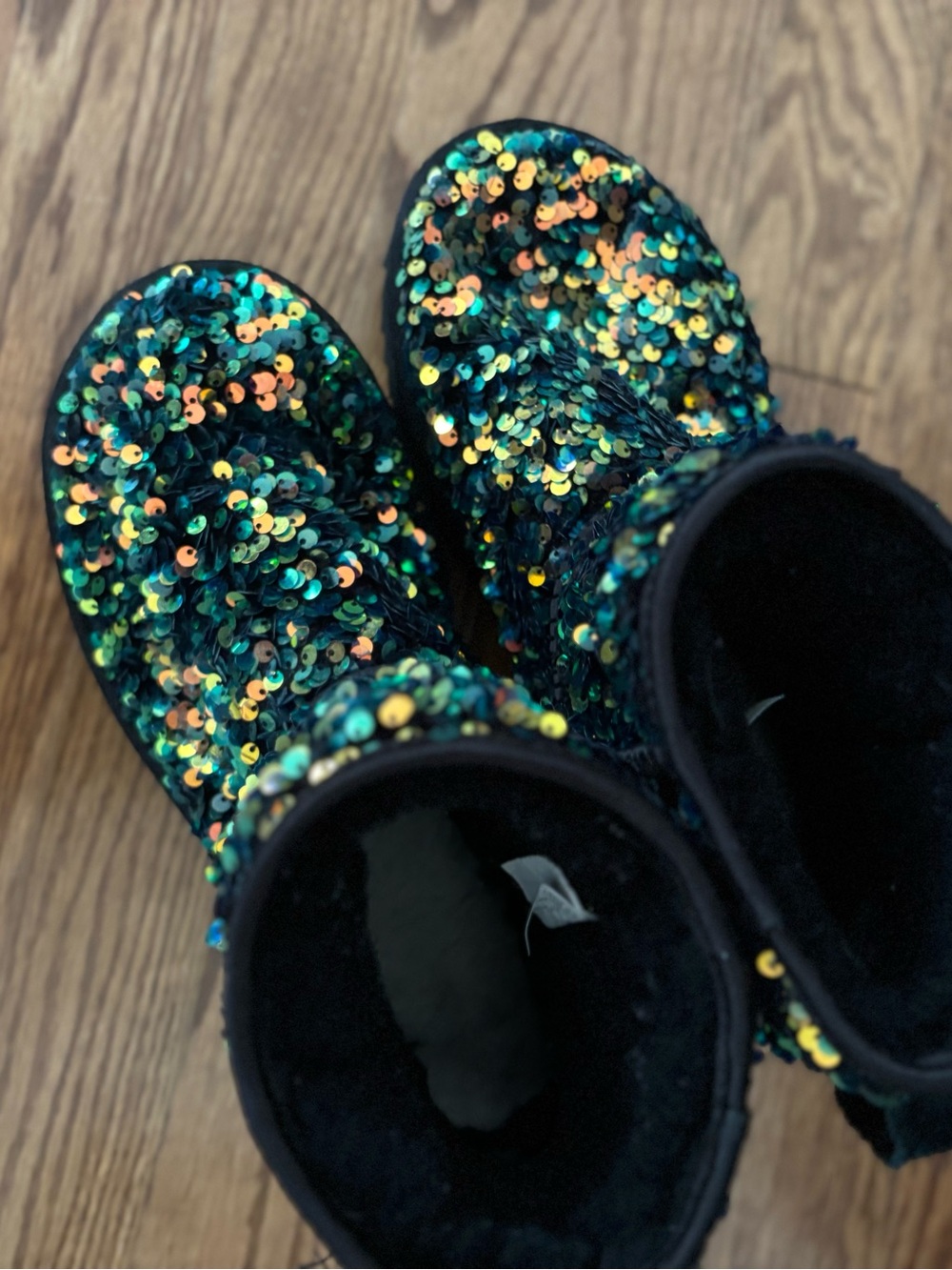 Women’s UGG Sequin Boots - Black Gold Shimmer